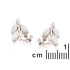 Stud earrings with navette opal and zirconium oxide, in rhodium-plated silver 925