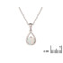 Pendant with opal and zirconium oxide, rhodium-plated silver 925, height 1+0.6 cm