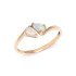Ring met natuurlijke witte opaal uit Australië, in 750 goud