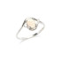 Ring with opal and zirconium oxide, in rhodium-plated silver 925