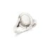 Anello con opale ovale e ossido di zirconio, in argento 925 rodiato