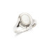 Inel cu opal oval și oxid de zirconiu, din argint 925 placat cu rodiu