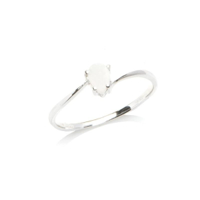 호주산 천연 화이트 오팔이 세팅된 로듐 도금 실버 925 링