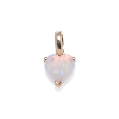 Ciondolo cuore con opale bianco naturale proveniente dall'Australia, in oro 750/1000