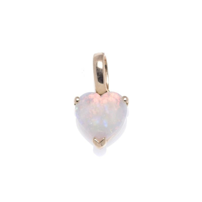Colgante de corazón con ópalo blanco natural de Australia, en oro 750/1000