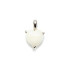 Ciondolo cuore con opale bianco, in argento 925 rodiato, altezza 0,8+0,7 cm