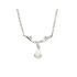 Collar con gota de ópalo y óxido de circonio, en plata 925 rodiada, 42 + 3 cm