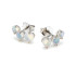 Cercei inimă cu opal alb natural, din argint 925 placat cu rodiu