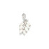 Ciondolo con opale e ossido di zirconio, in argento 925 rodiato, altezza 2,5 cm