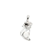 Cat pendant with oval opal...