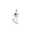 Kattenhanger met ovale opaal en zirkoniumoxide, in gerhodineerd zilver 925