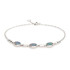 Bratara cu dublet oval albastru opal, din argint 925 rodiu, lungime 18+1 cm