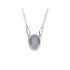 Halsketting met doublet blauwe opaal, in 925 gerhodineerd zilver, 42 + 3 cm