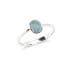 Inel cu opal dublu australian oval albastru, din argint 925 placat cu rodiu