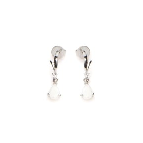 Ohrhänger mit Opal und Zirkonoxid, rhodiniertes Silber 925