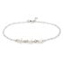 Bracciale con goccia opale bianco, in argento 925 rodiato, lunghezza 18+1 cm