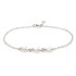 Pulseira com gota em opala branca, em prata 925 banhada a ródio, comprimento 18+1 cm