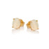Clous d'oreilles avec opale blanche naturelle d'Australie ovale, en or 750
