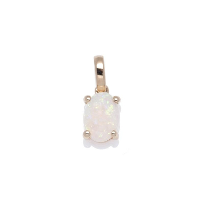 Anhänger mit natürlichem ovalen australischen Weißopal, in 750er Gold