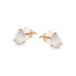 Stud earrings with natural Australian white opal drop, in 750 gold