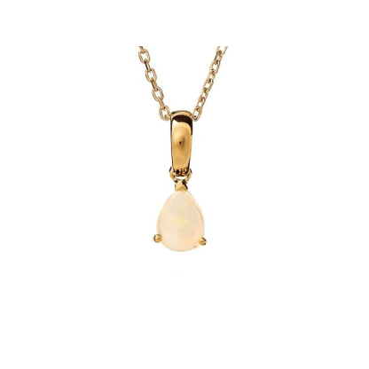 Pendentif avec opale blanche naturelle d'Australie goutte, en or 750