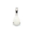 Pendant with natural white opal from Australia drop, in rhodium-plated silver 925