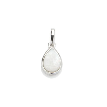 드롭 화이트 오팔 펜던트, 925 로듐 도금 실버, 높이 0.9+0.6 cm