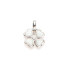 Colgante con corazón de ópalo blanco, en plata 925 rodiada, altura 1+0,6 cm