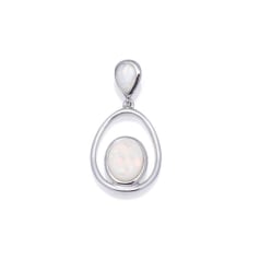 Hanger met witte opaal, in...