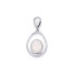 Pendant with white opal, in rhodium-plated silver 925, height 2.8 cm