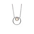 Necklace with round white opal, in 925 rhodium silver, length 42 + 3 cm