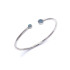 Pulsera con doblete redondo de ópalo azul de Australia, en plata 925 rodiada
