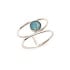Inel cu opal albastru dublu australian rotund, din argint 925 placat cu rodiu