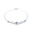 Pulsera con doblete redondo de ópalo azul, en plata 925 rodiada, longitud 18+1 cm