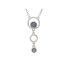 Necklace with blue opal doublet, in rhodium silver 925, 42 + 3 cm