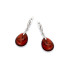 천연 코냑 앰버가 세팅된 로듐 도금 실버 925 이어링