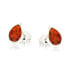 Clous d'oreilles avec ambre cognac de la mer Baltique goutte, argent rhodié 925
