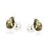 Stud earrings with Baltic Sea green amber drop, rhodium-plated silver 925