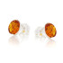 Pendientes con ámbar coñac natural, en plata 925 rodiada