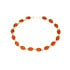 Bratara cu chihlimbar cognac natural oval, din argint 925 placat cu rodiu, lungime 19 cm