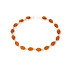 Pulsera con ámbar coñac natural ovalado, en plata 925 rodiada, longitud 19 cm