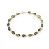 Pulsera con ámbar verde natural ovalado, en plata 925 rodiada, longitud 19 cm