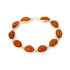 Pulsera con ámbar coñac natural ovalado, en plata 925 rodiada, longitud 18 cm