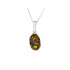 Pandantiv cu chihlimbar verde oval, din argint 925 rodiu, inaltime 1,2+0,8 cm