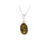 Pendentif avec ambre vert ovale, en argent rhodié 925, hauteur 1,2+0,8 cm