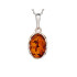 Colgante con ámbar coñac natural del Mar Báltico ovalado, plata rodiada 925