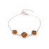 Armband met natuurlijk cognac-amber, in 925 gerhodineerd zilver, lengte 17+3 cm