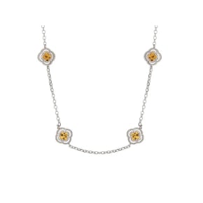 Halsketting met cognac barnsteen, in 925 gerhodineerd zilver, lengte 47 + 3 cm