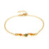 Bracciale con ambra tonda multicolore, in argento dorato 925, lunghezza 18+3 cm