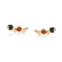 Boucles d'oreilles avec ambre multicolore naturel, en argent doré 925